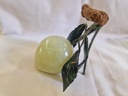 Vintage Chinese Jade niphret plum with Carved Jade Leaves