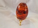 russian pressed amber egg on stand 102.9 g