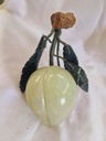 Vintage Chinese Jade niphret plum with Carved Jade Leaves