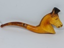 Vintage 19th.C. Large Meerschaum & Amber Tobacco Pipe/Cigarette Holder "Horse"