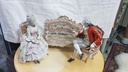 Antique Dresden Schierholz Plaue 3 Piece Victorian Figure Set