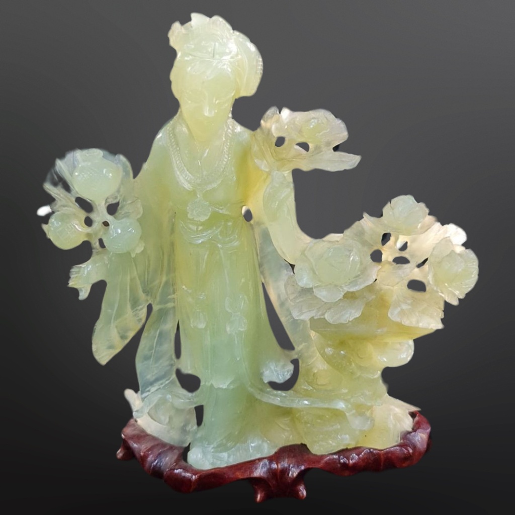 Antique Large Chinese Carved Jade Figure