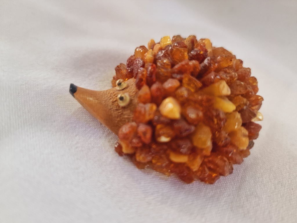 Baltic amber hedgehog - the best souvenir 6 cm