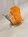 Amber and solid silver  beautiful lake swan Vienna figure 44.1g