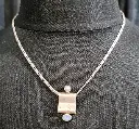 Pearl & Opal Pendant with Solid Silver Necklace