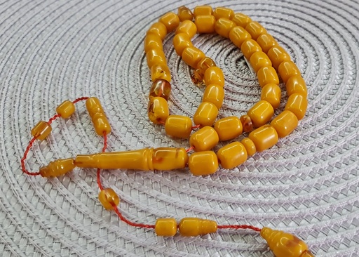 Old Natural Baltic Amber Prayer Beads with Amber Tassel 25 Gr